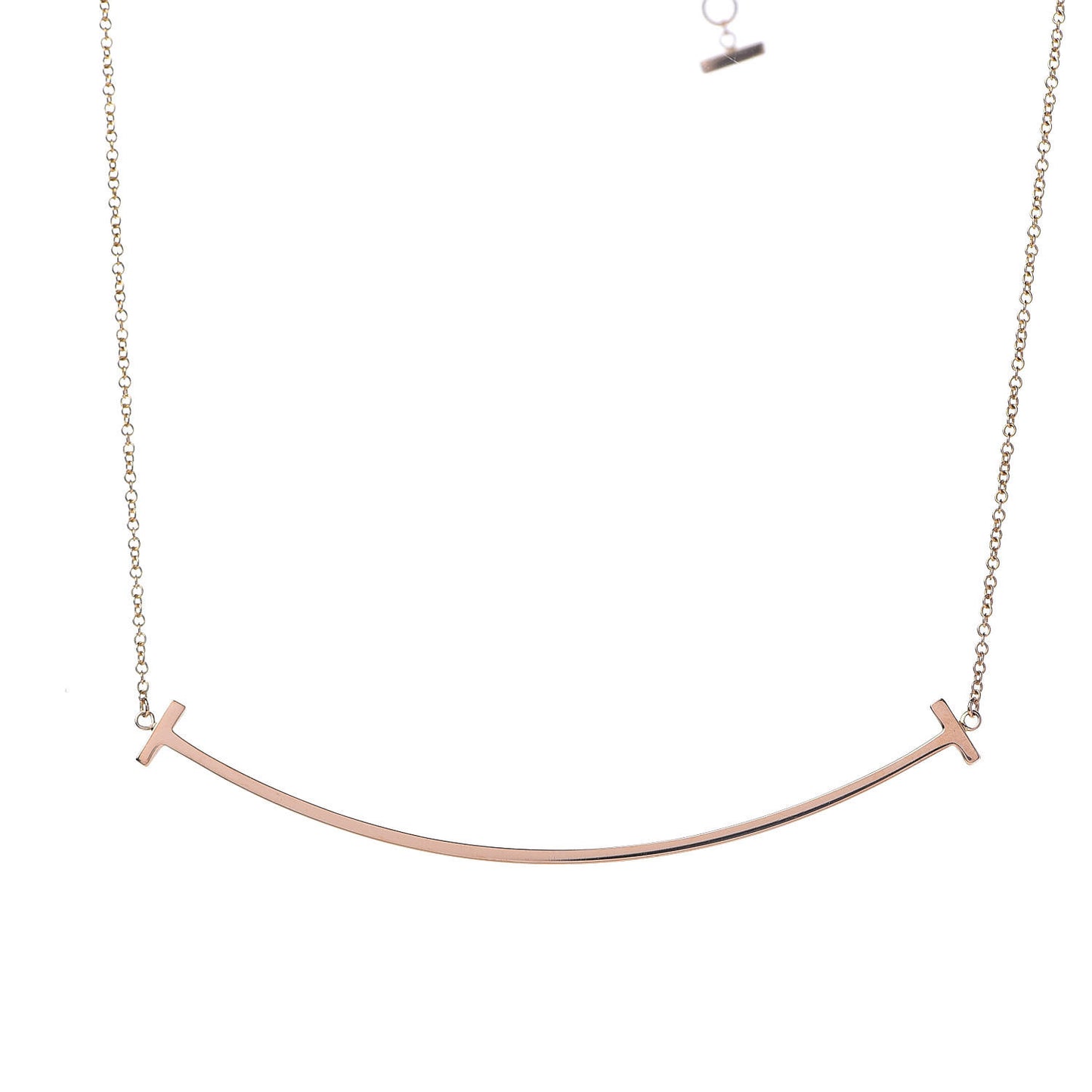 18K Rose Gold T Smile Pendant Necklace