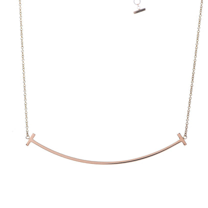Tiffany 18K Rose Gold T Smile Pendant Necklace 4 of 6