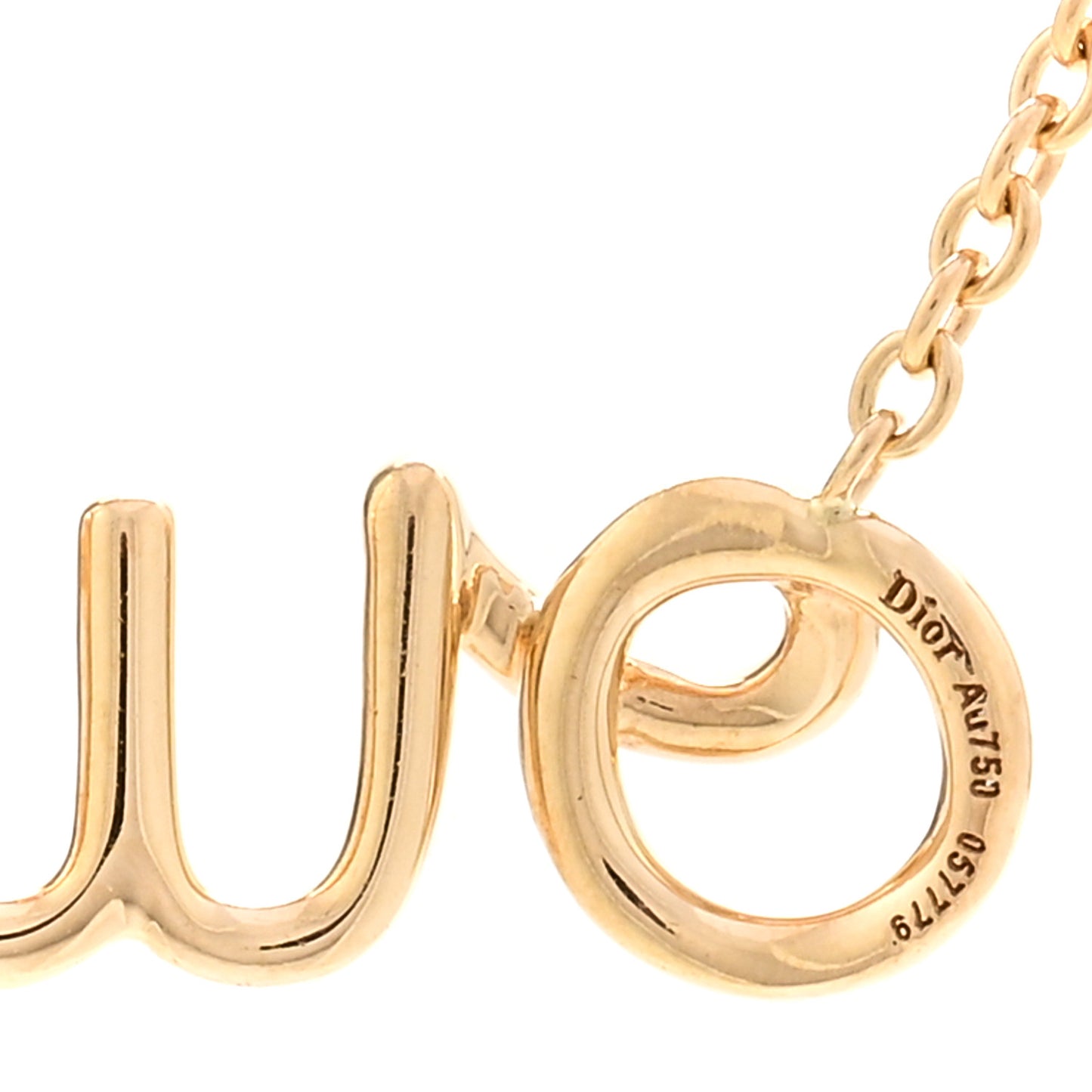 18K Yellow Gold Diamond Oui Pendant Necklace