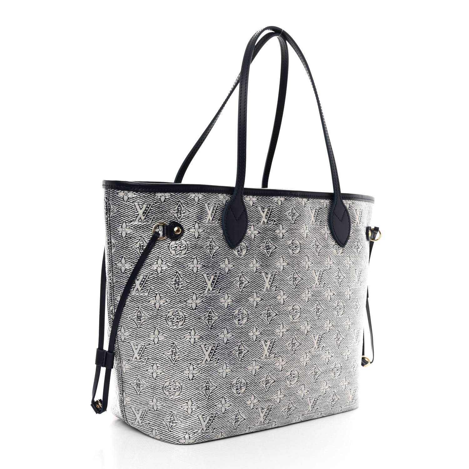 Louis Vuitton Monoglam Neverfull MM Blue 4 of 10