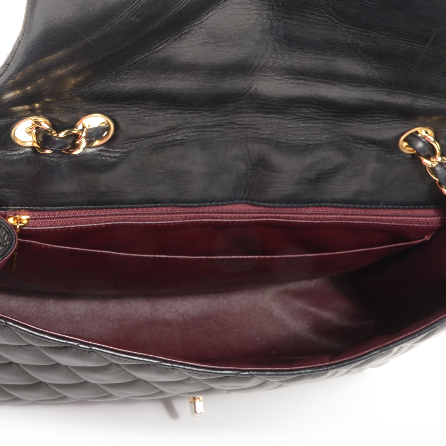 Chanel Lambskin Quilted Jumbo Single Flap Black 6 of 9