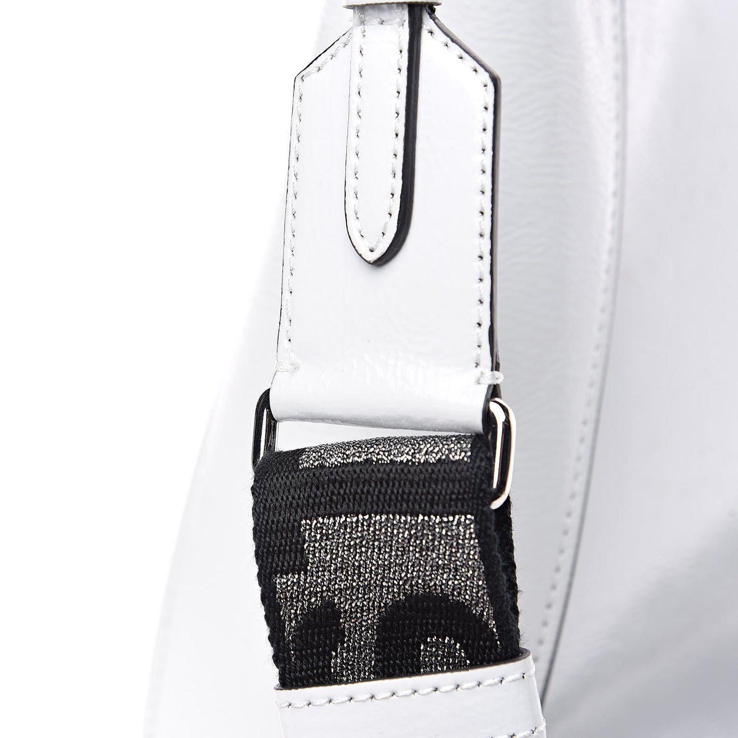 Eco Alter Patent Logo Mini Crossbody Optical White