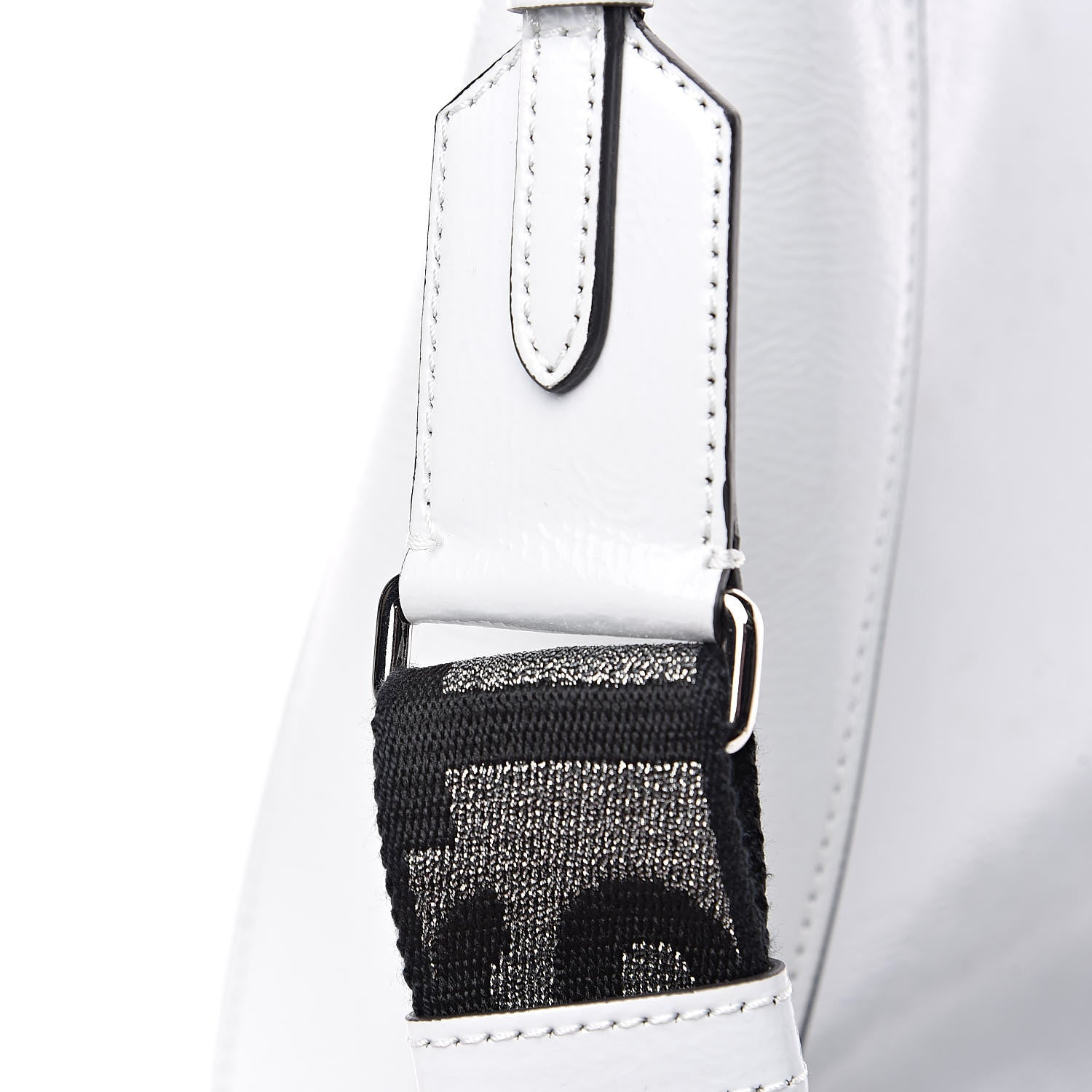 Stella McCartney Eco Alter Patent Logo Mini Crossbody Optical White 9 of 11