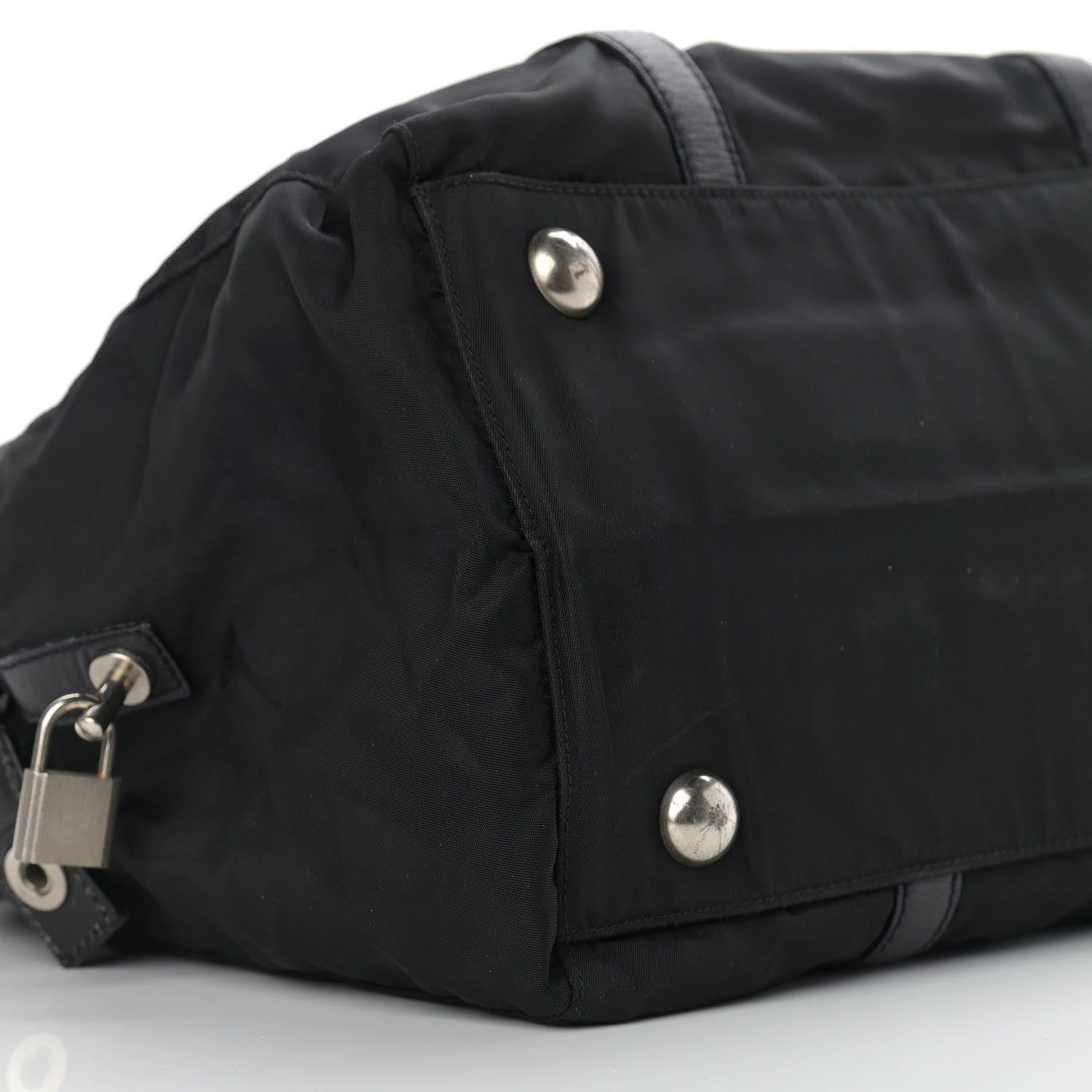 Prada Tessuto Nylon Saffiano Top Handle Bag Black 5 of 14