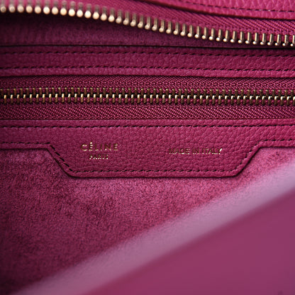 Celine Baby Drummed Calfskin Micro Luggage Plum 5 of 9