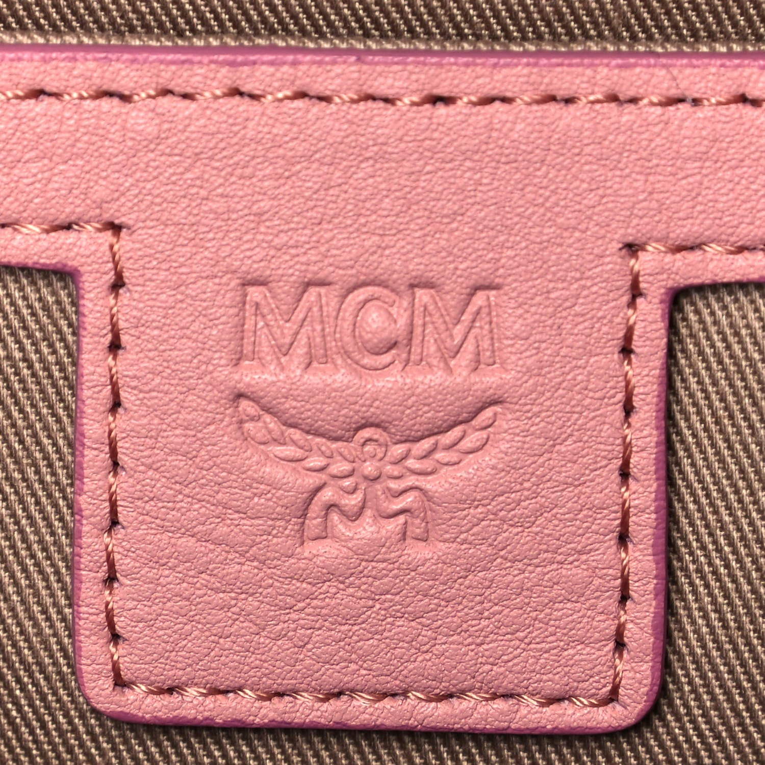 MCM Calfskin Ottomar Monogram Small Backpack Pink 6 of 9