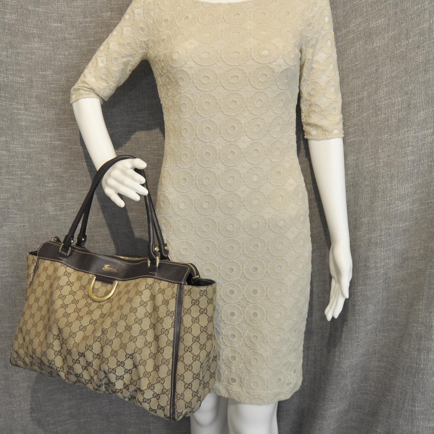 Monogram D Gold Tote Ebony