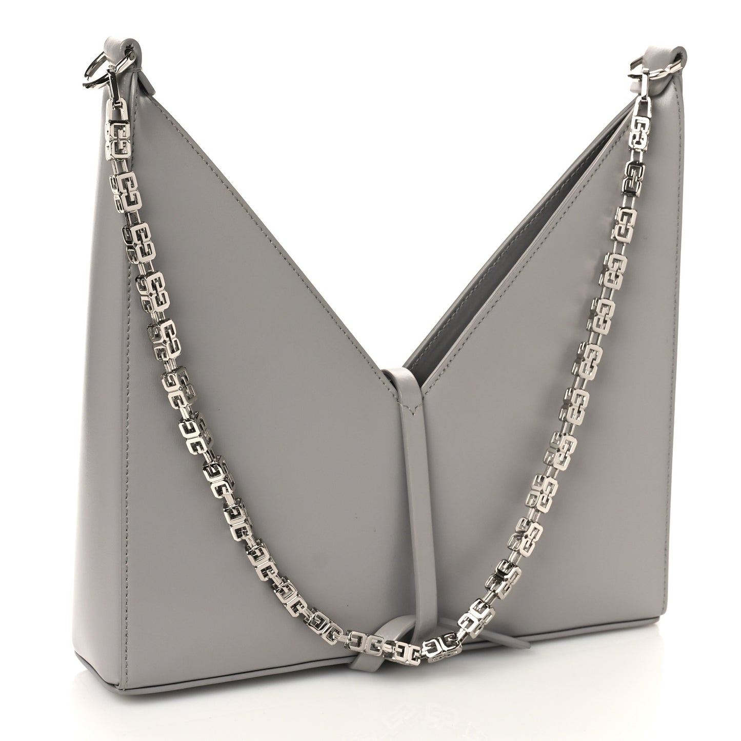 Box Calfskin Small Cut Out Shoulder Bag Cloud Grey