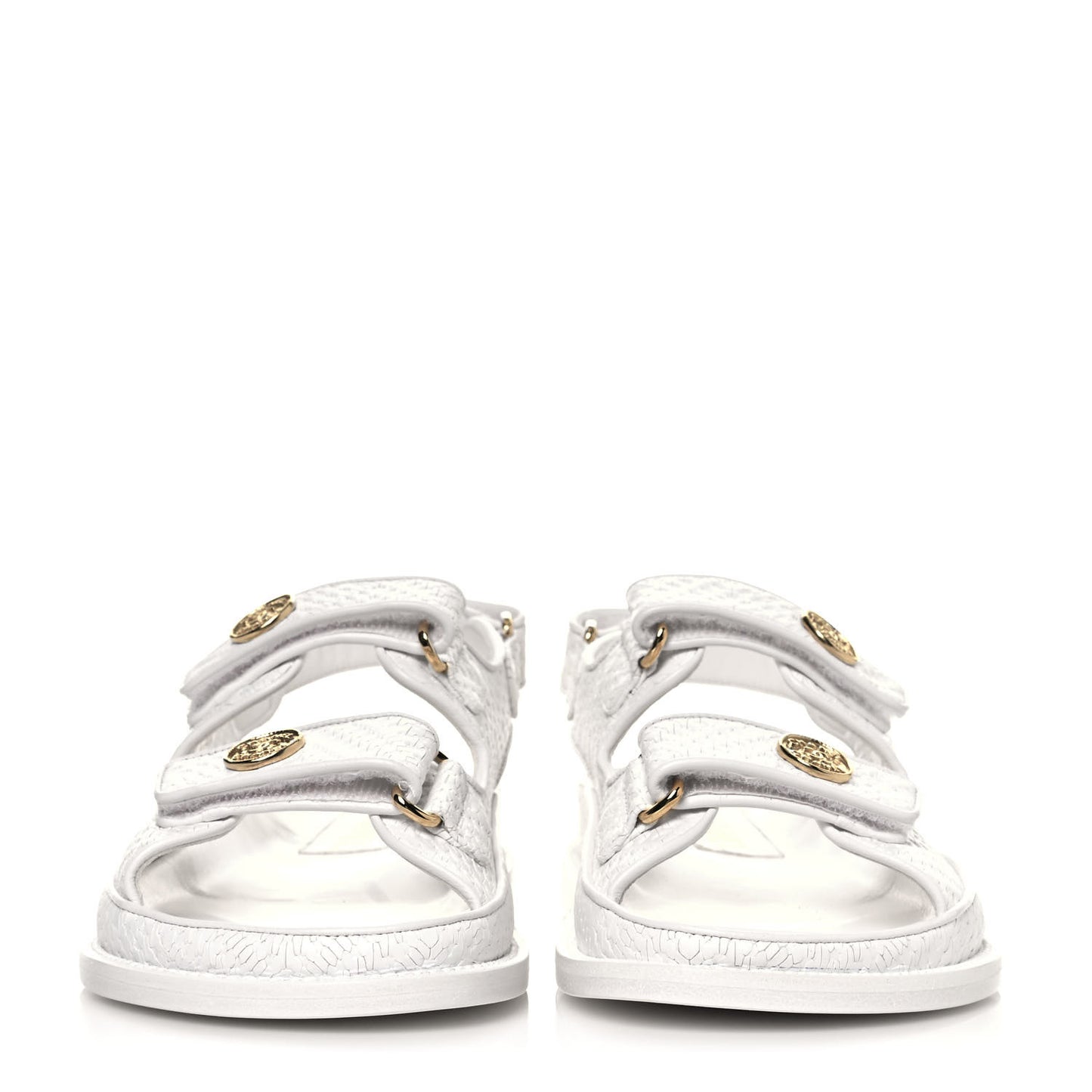 Calfskin Printed Velcro Dad Sandals 36.5 White