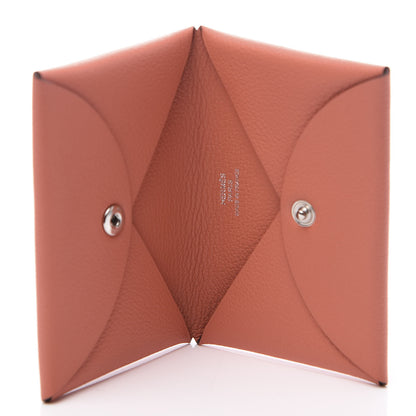 Hermes Evercolor Calvi Card Case Flamingo 4 of 7