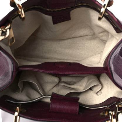 Gucci Calfskin Small Bamboo Shopper Tote Burgundy 5 of 10
