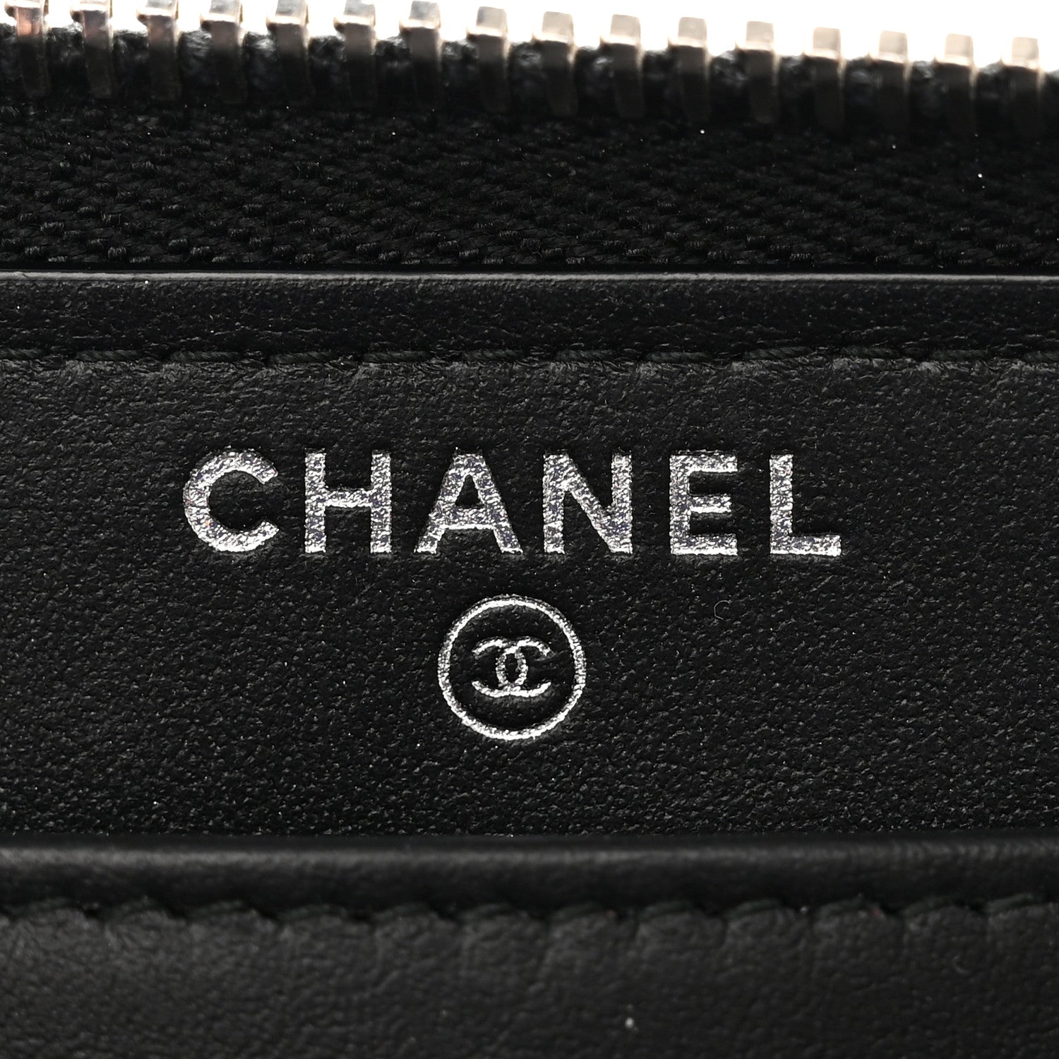 Chanel Caviar Quilted Diamond CC Gusset Zip Around Wallet Black 6 of 13