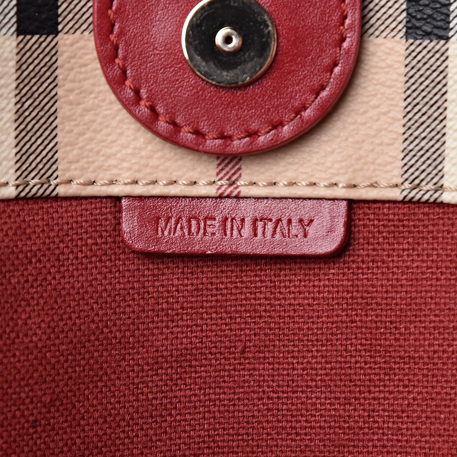Burberry Haymarket Check Small Canterbury Tote Coral Red 9 of 15