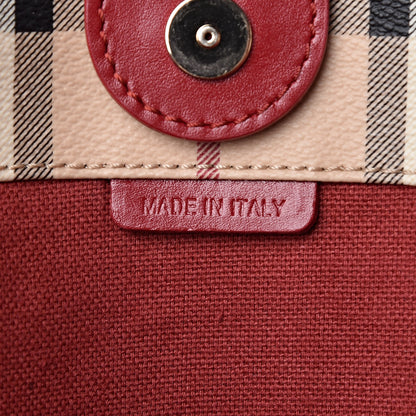 Burberry Haymarket Check Small Canterbury Tote Coral Red 9 of 15