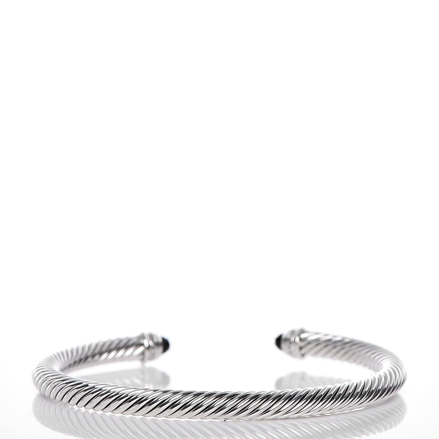 Sterling Silver Diamond Black Onyx 5mm Cable Classics Bracelet