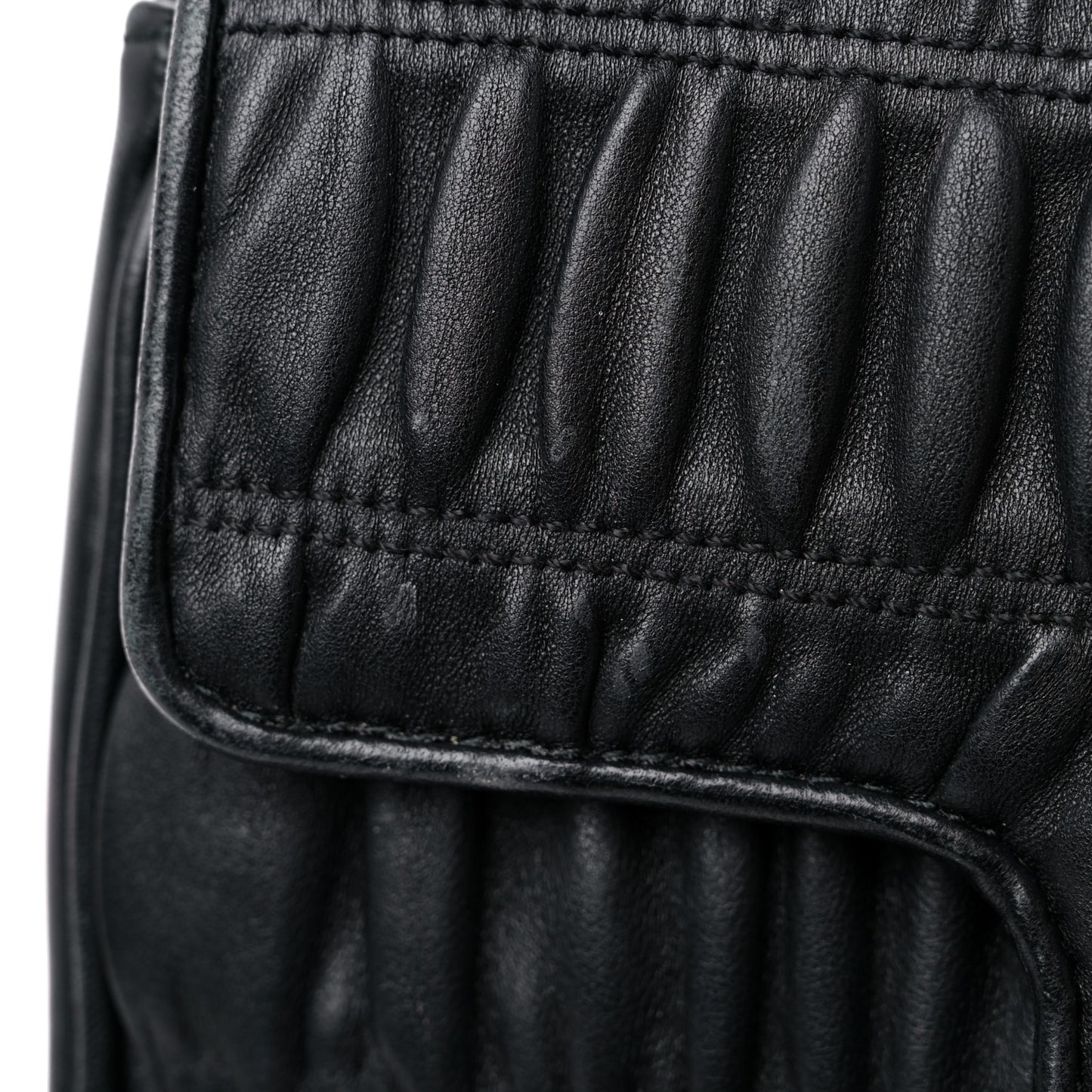 Nappa Gaufre Small Chain Flap Shoulder Bag Black