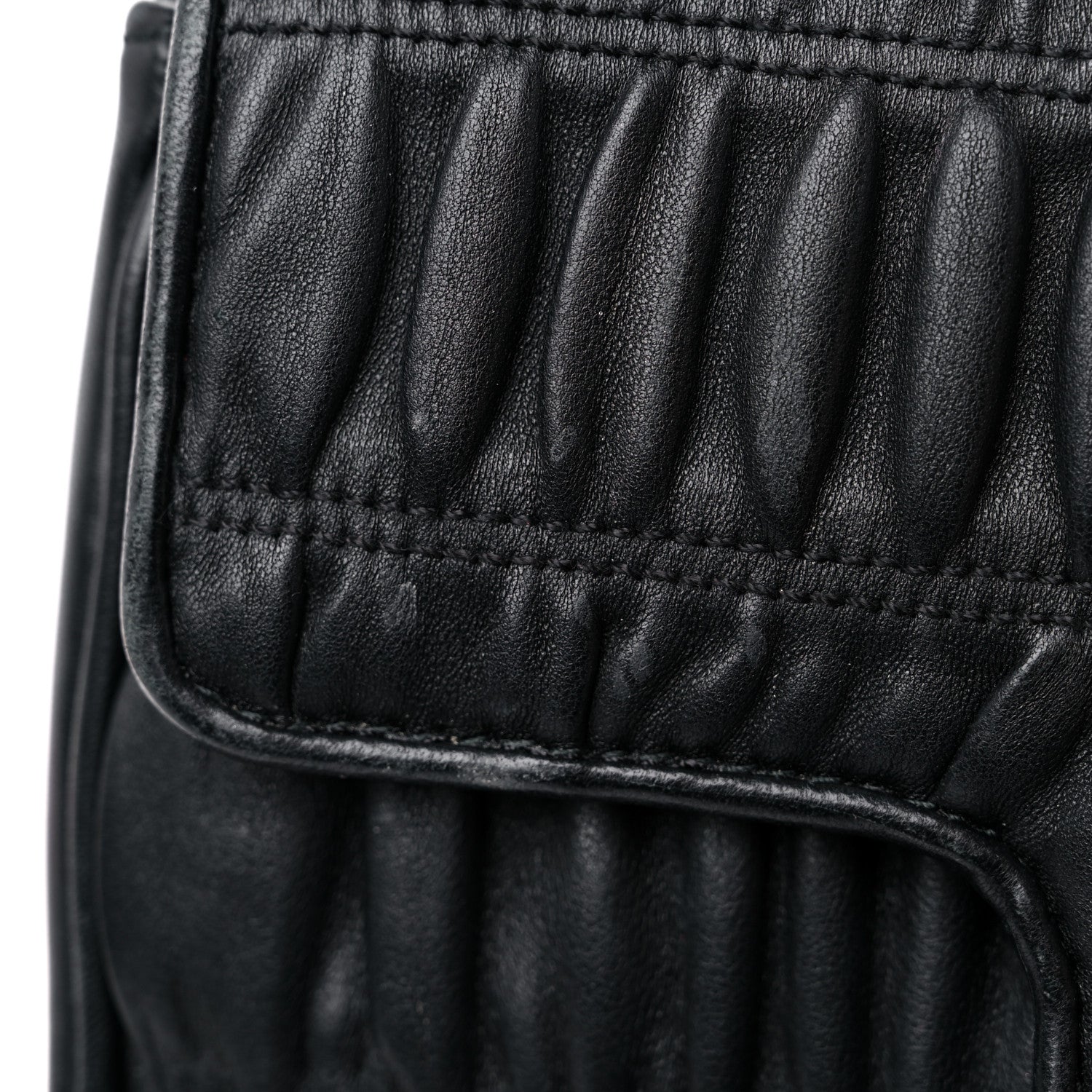 Prada Nappa Gaufre Small Chain Flap Shoulder Bag Black 15 of 16