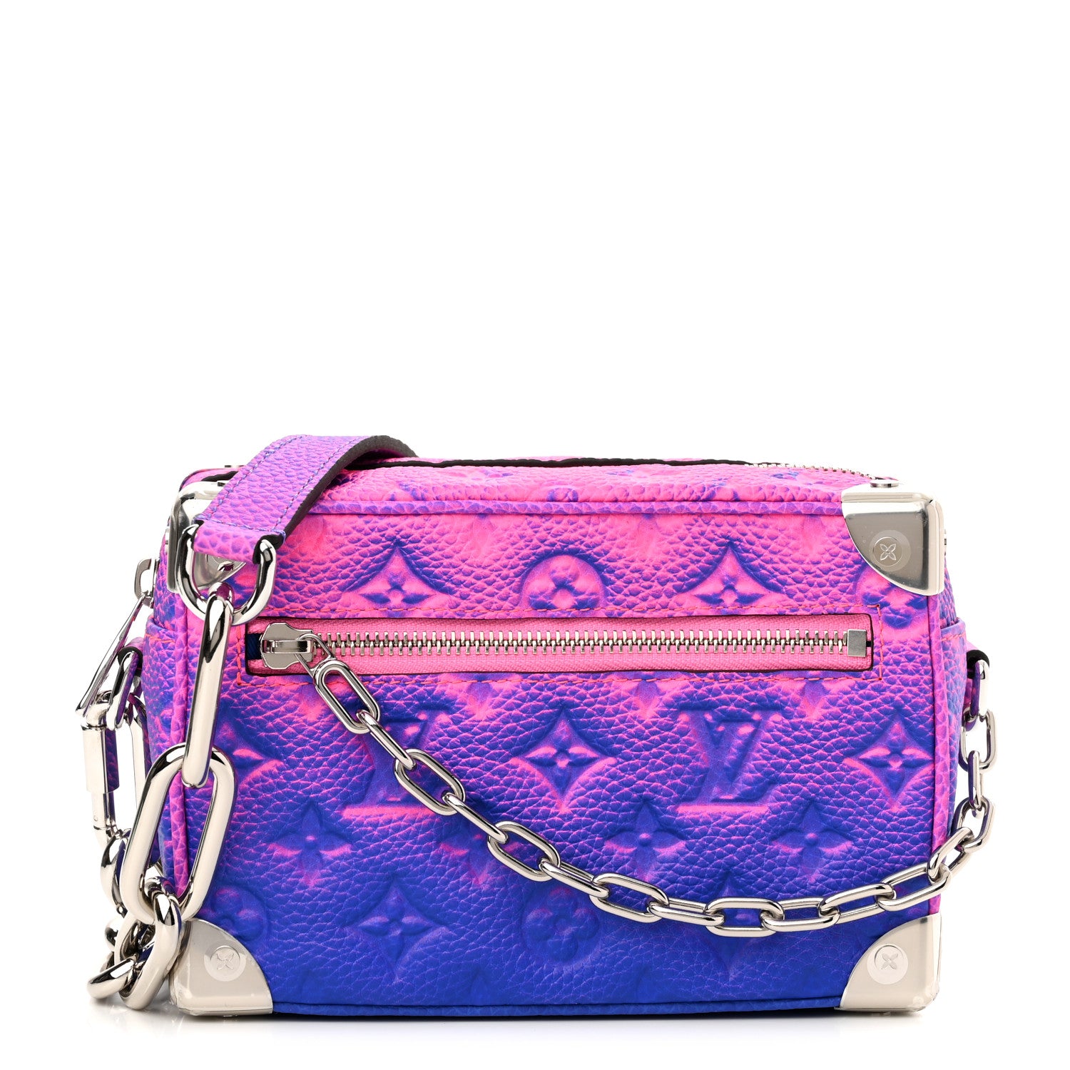Louis Vuitton Taurillon Illusion Mini Soft Trunk Bleu Rose 1 of 10