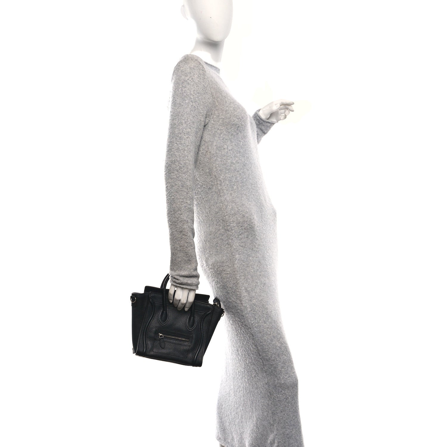 Celine Pebbled Calfskin Nano Luggage Black 1858170 – FASHIONPHILE