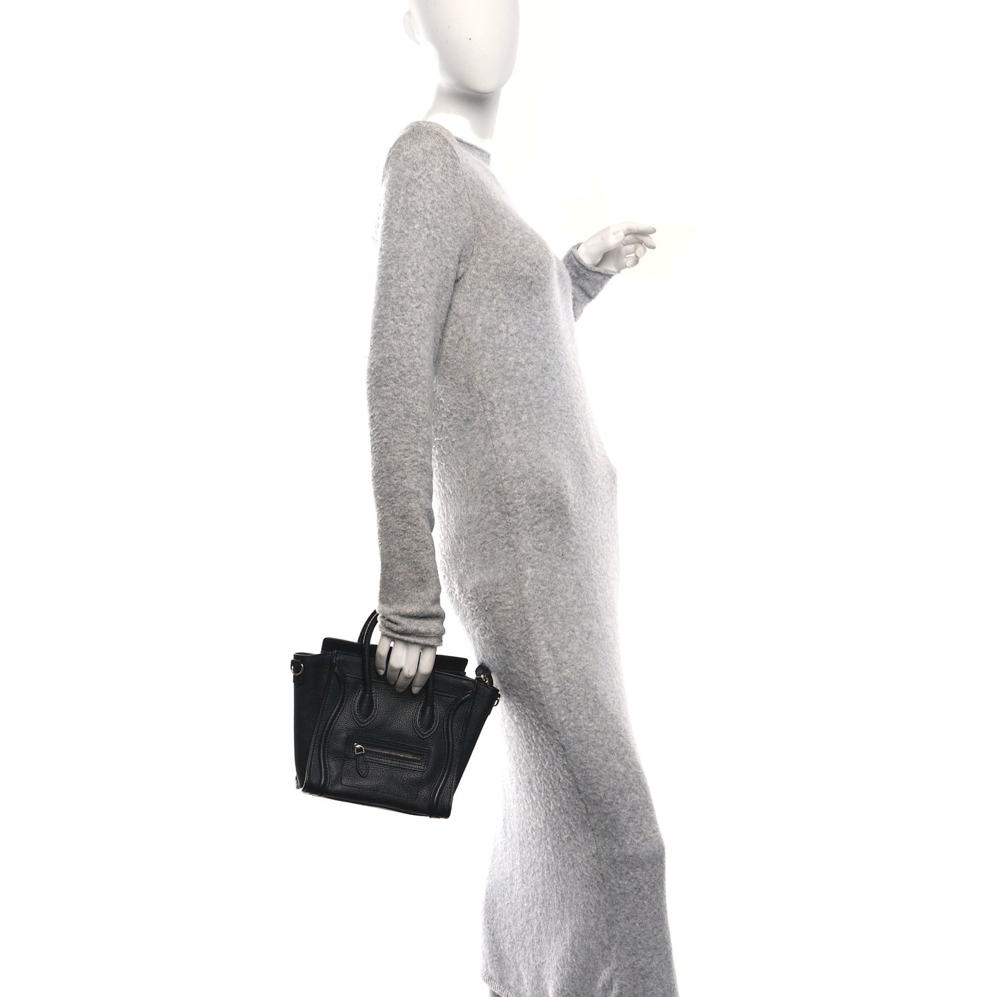 Pebbled Calfskin Nano Luggage Black