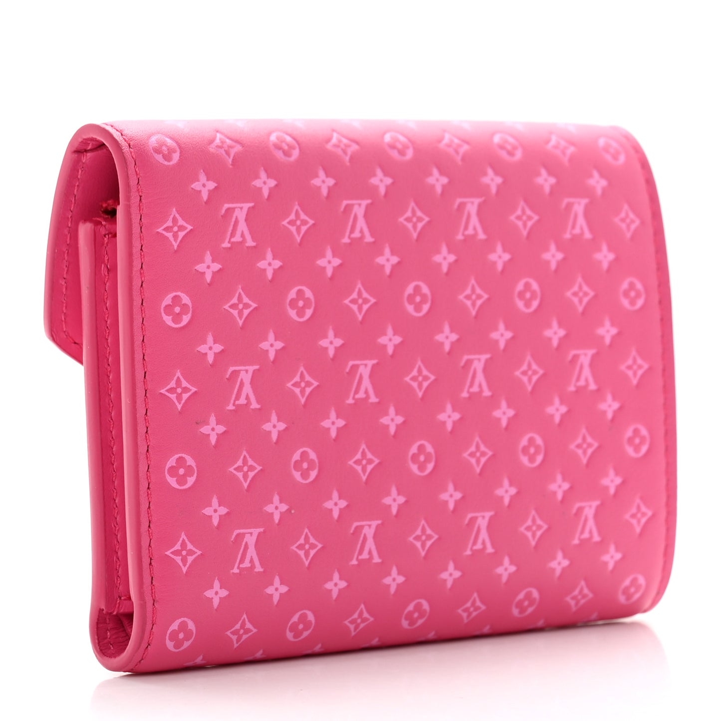 Calfskin Nanogram Embossed Victorine Wallet Rose