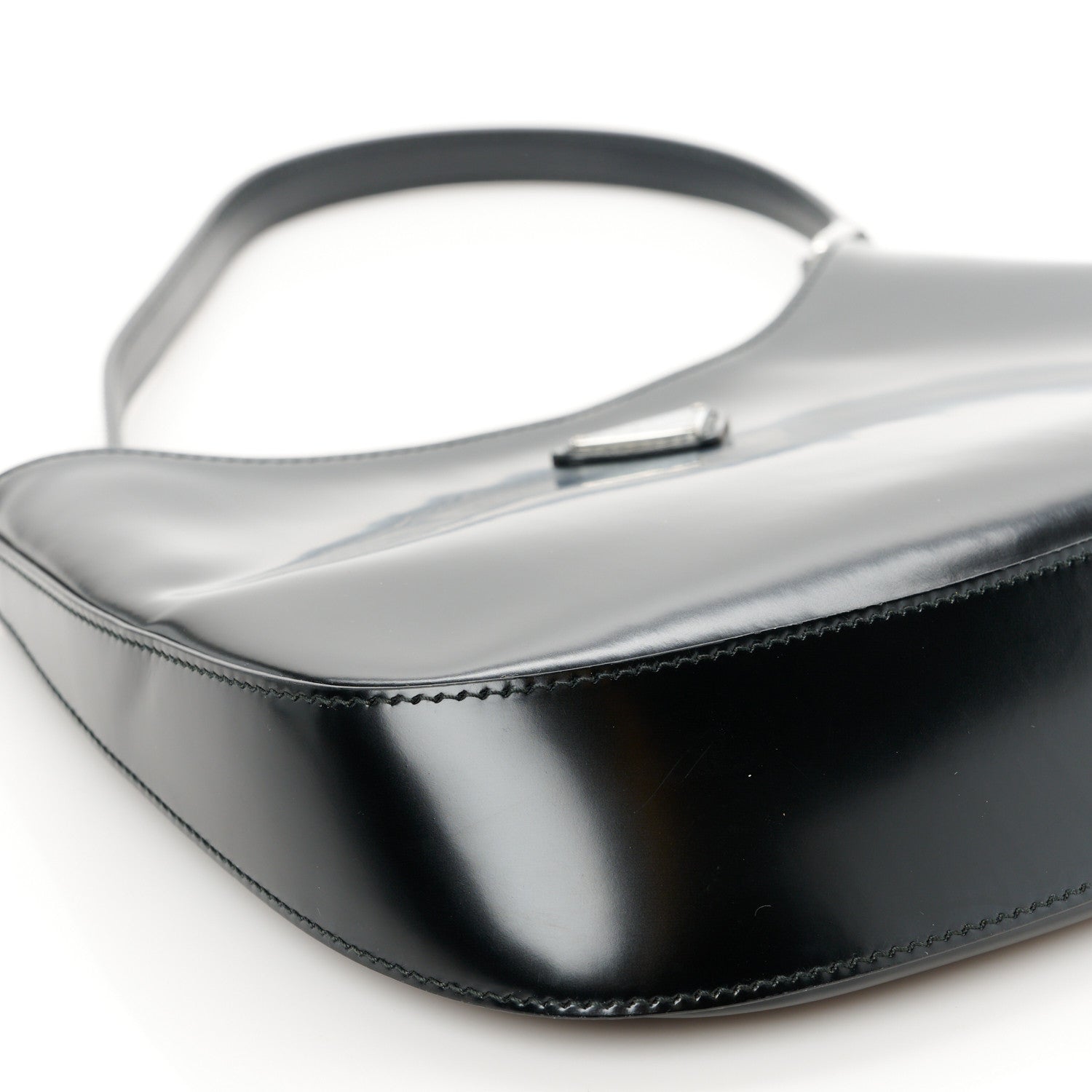 Prada Spazzolato Cleo Shoulder Bag Black 9 of 10