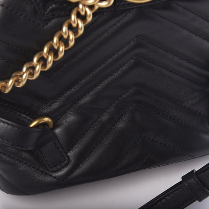 Gucci Calfskin Matelasse GG Marmont Flap Backpack Black 9 of 11