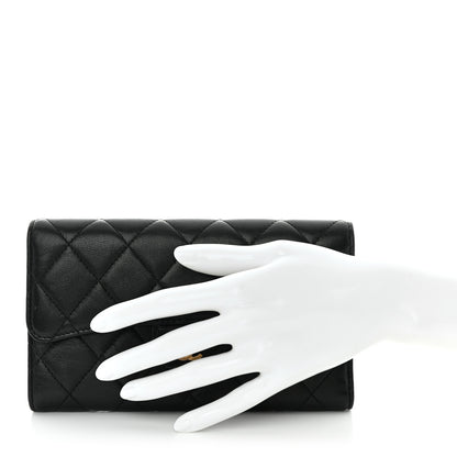 Chanel Lambskin Quilted Large Flap Wallet Black 2 of 15