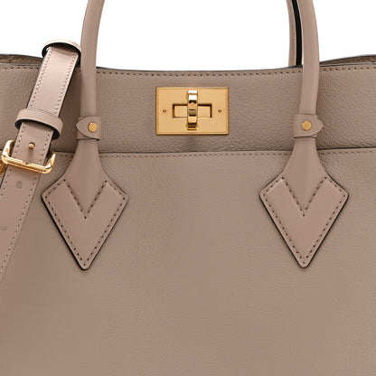 Louis Vuitton Calfskin Monogram On My Side MM Greige 7 of 9