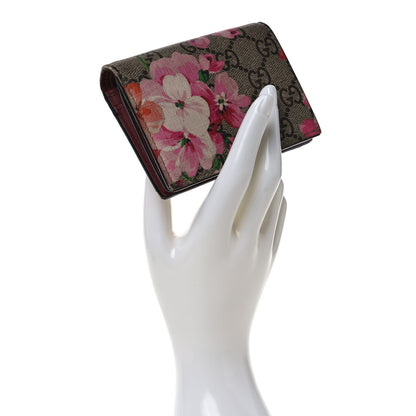 Gucci GG Supreme Monogram Blooms Card Case Beige Multicolor Dry Rose 2 of 7
