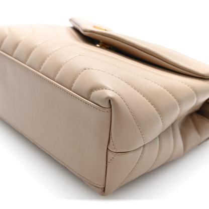 Saint Laurent Calfskin Y Quilted Monogram Small Loulou Chain Satchel Dark Beige 9 of 9