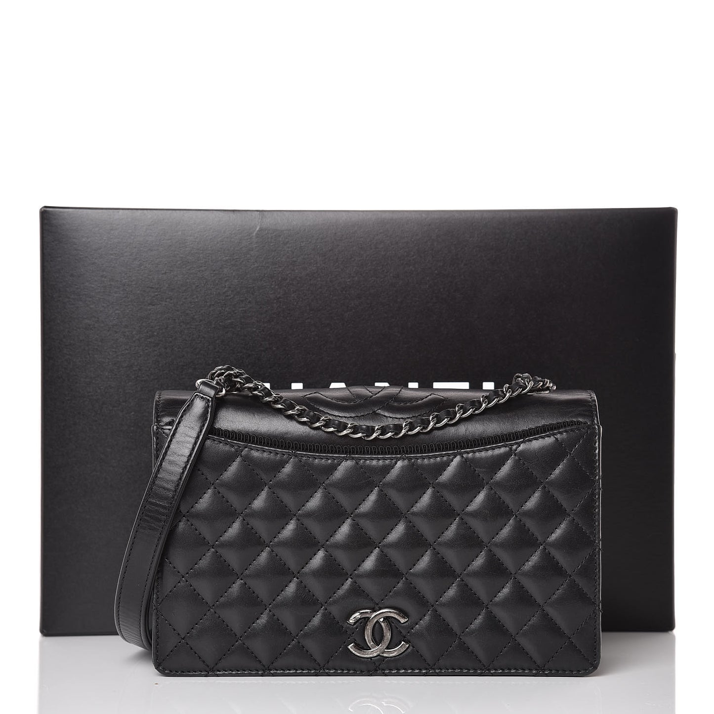 Calfskin Quilted Small Ballerine Flap Black