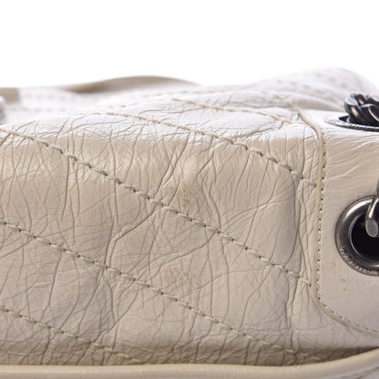 Saint Laurent Crinkled Calfskin Matelasse Monogram Medium Niki Chain Satchel Ivory 14 of 14