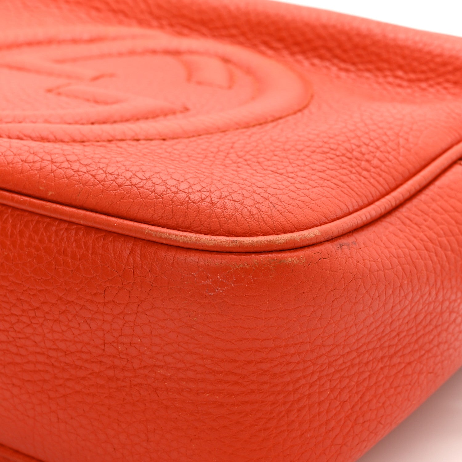 Gucci Pebbled Calfskin Small Soho Disco Bag Sun Orange 11 of 17