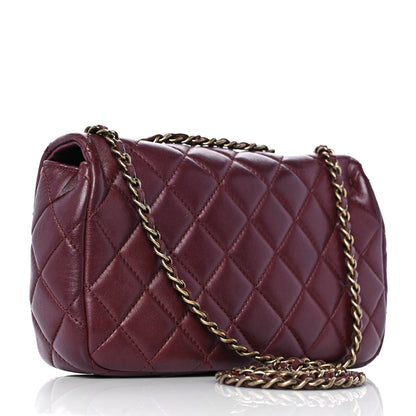 Chanel Lambskin Quilted Meat Packaged Mini Rectangular Flap Burgundy 2 of 8