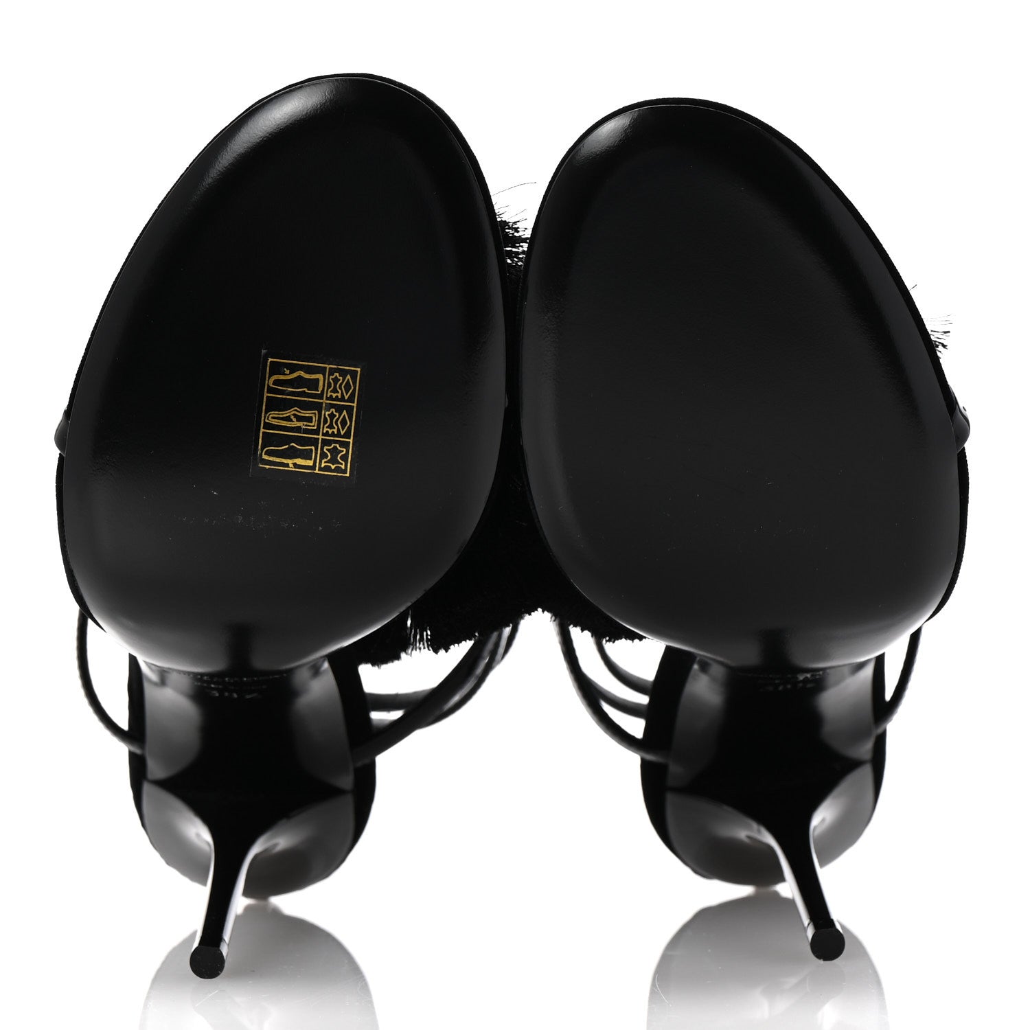Saint Laurent Vernice Chiffon Tassel Embellished Pierre Pon Pon 110 Sandals 38.5 Black 6 of 9