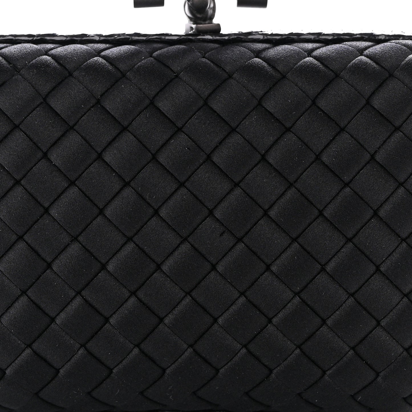 Satin Intreccio Impero Ayers Knot Clutch Black