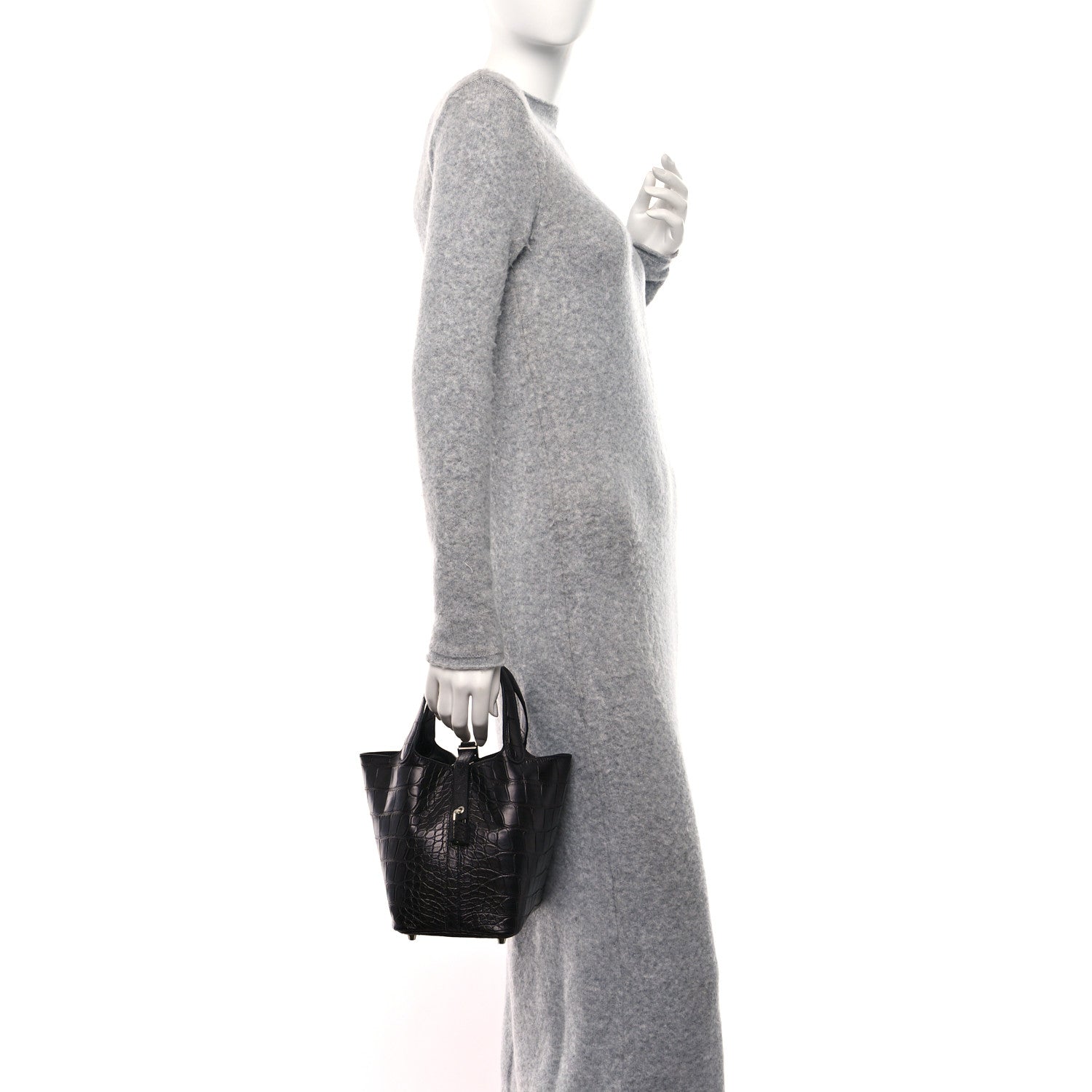 Hermes Matte Alligator Picotin Lock 18 Black 2 of 12