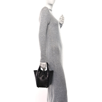Hermes Matte Alligator Picotin Lock 18 Black 2 of 12