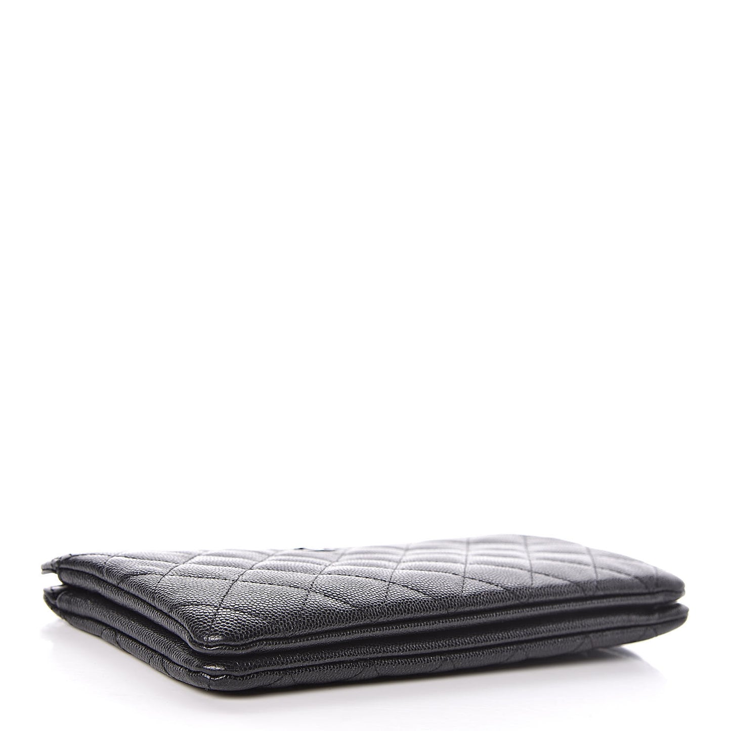 Caviar Quilted Small Zipped Pouch Black