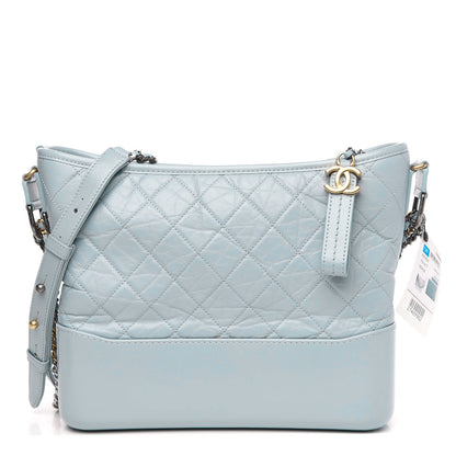 Chanel Aged Calfskin Quilted Medium Gabrielle Hobo Light Blue 1 of 10