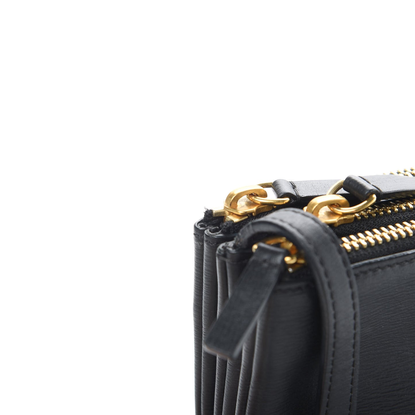 Liege Calfskin Small Trio Crossbody Bag Black