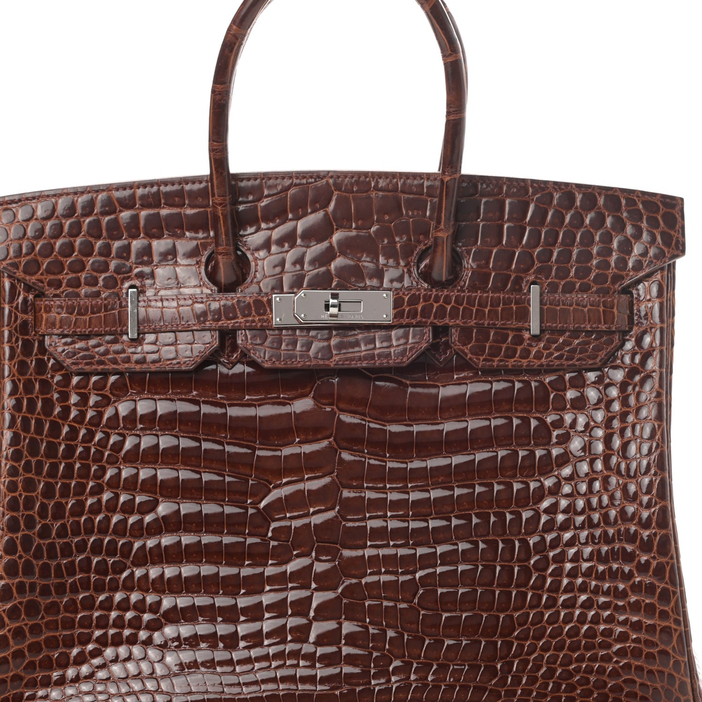Shiny Porosus Birkin 35 Miel