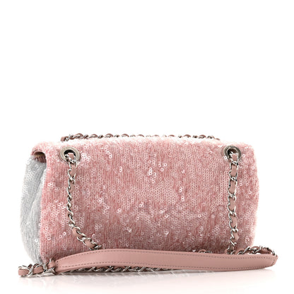 Chanel Sequin Mini Waterfall Flap Pink Blue Yellow 3 of 10