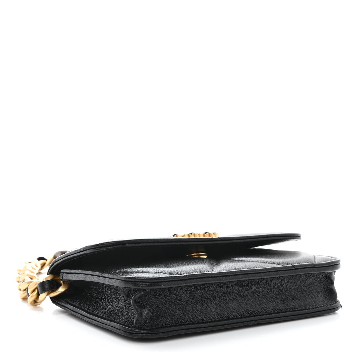 Lambskin Quilted Chanel 19 Clutch With Chain Black