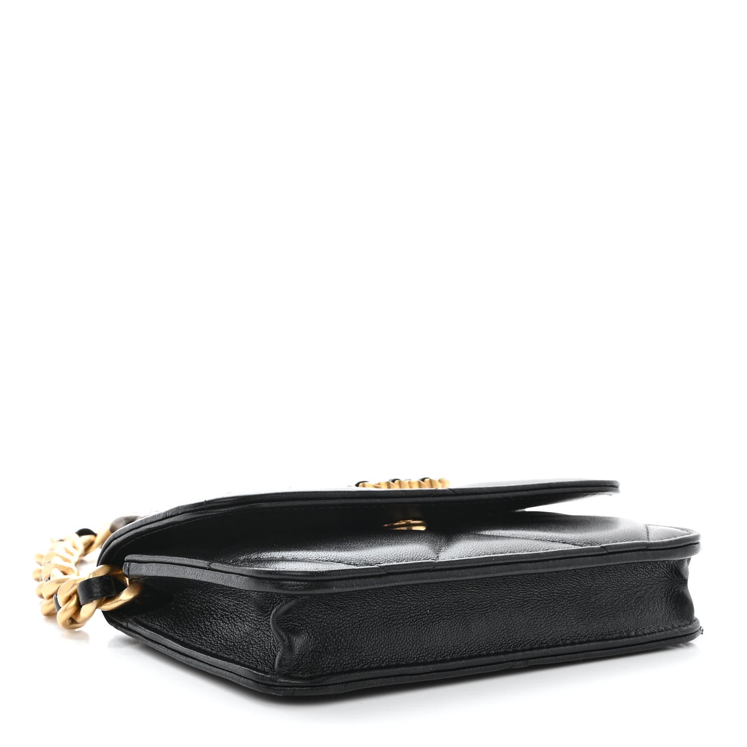 Chanel Lambskin Quilted Chanel 19 Clutch With Chain Black 4 of 13