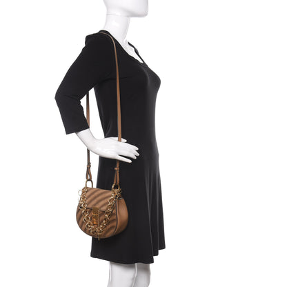 Chloe Suede Calfskin Quilted Drew Bijou Shoulder Bag Nut 2 of 12
