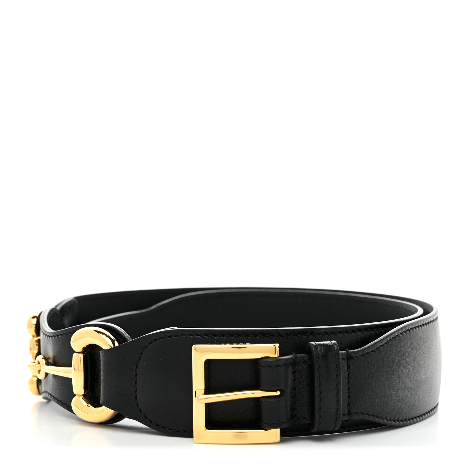 Gucci Efesto Leather Horsebit 25mm Belt 85 34 Black 1 of 6