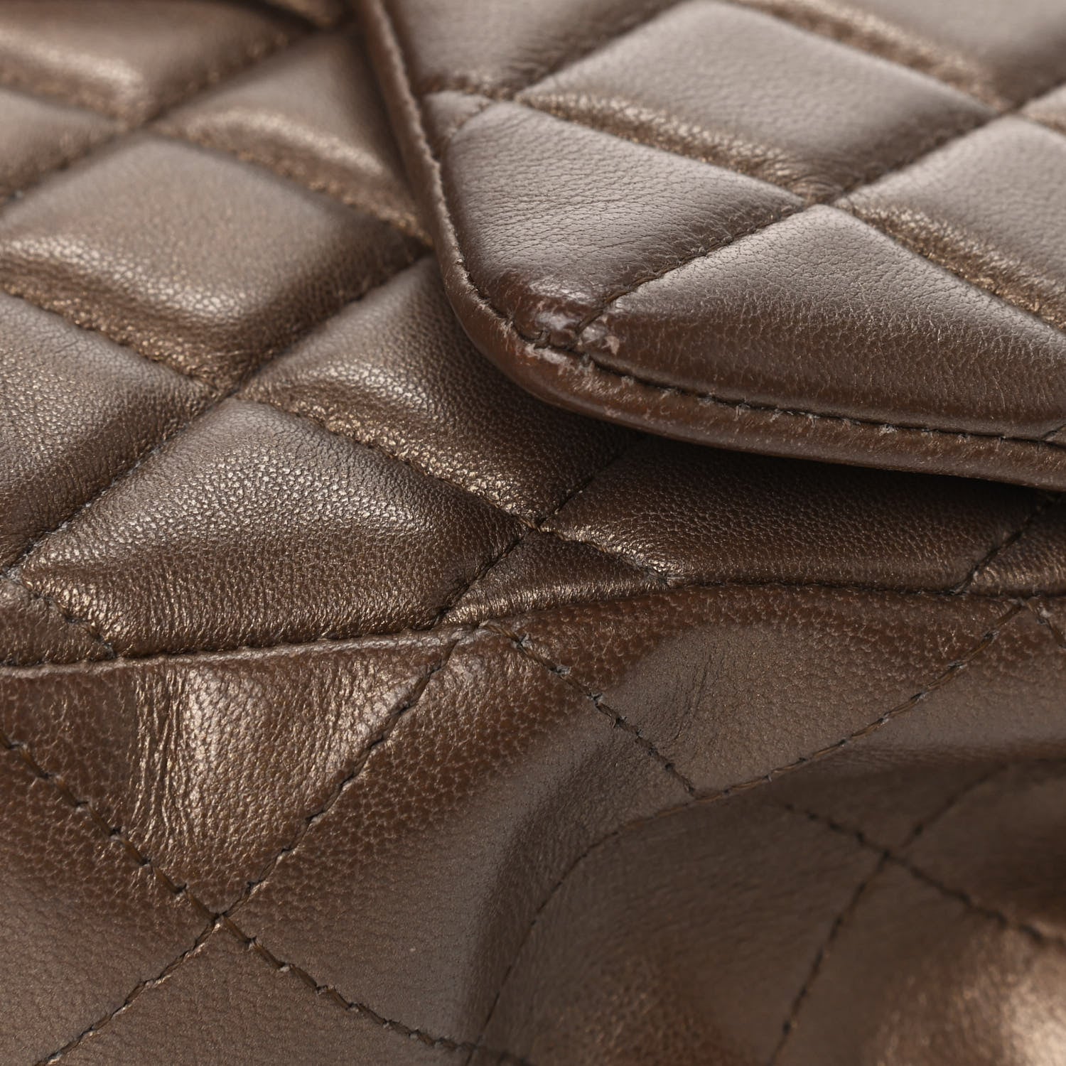 Chanel Metallic Lambskin Quilted Mini Rectangular Flap Gold 7 of 10