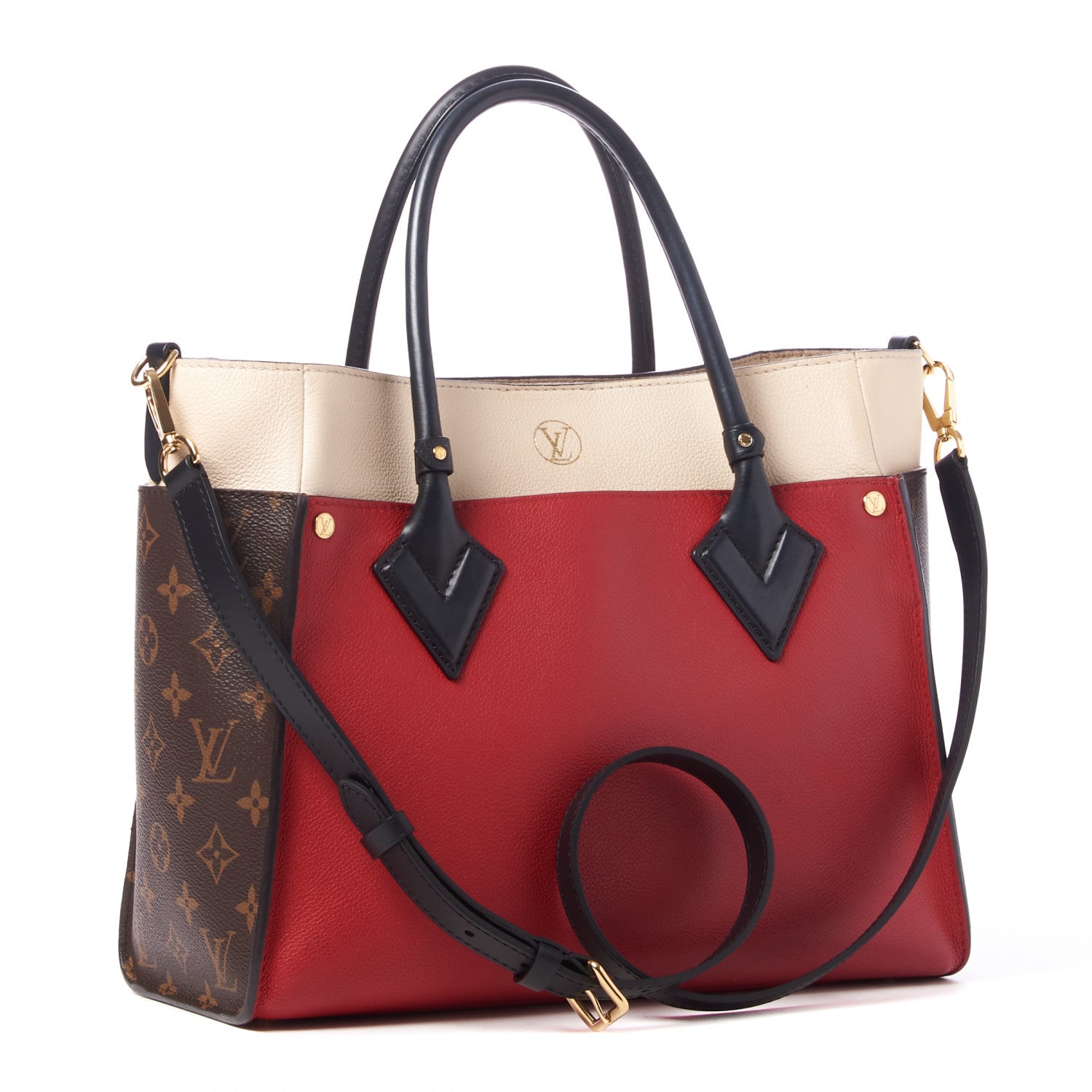 Louis Vuitton Calfskin Monogram On My Side Pirate Red 2 of 9
